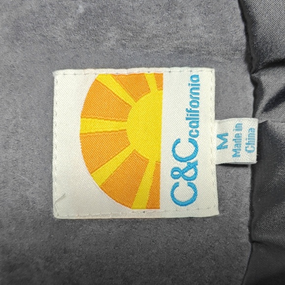 C AND C CALIFORNIA Gray Leather Zip Up Moto Jacket Size Medium - Picture 2 of 16